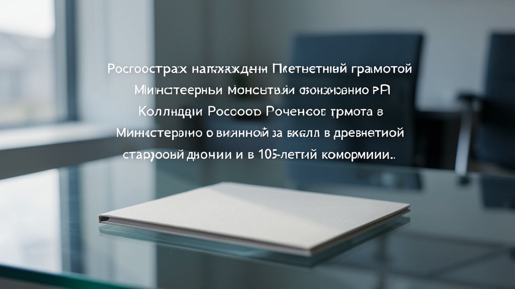 Росгосстрах награжден Почетной грамотой Министерства финансов РФ